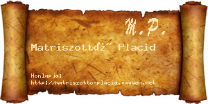 Matriszottó Placid névjegykártya